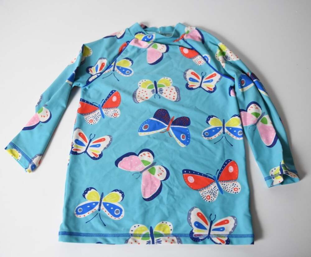 Mini Boden Girls Short Sleeve Swim Shirt Rash Guard Size 9/10